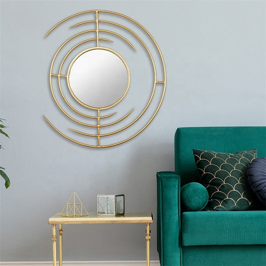 Runder Wandspiegel mit Metallrahmen