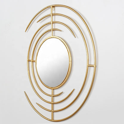 Runder Wandspiegel mit Metallrahmen